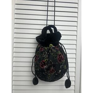handmade burnt velvet beaded bucket bag formal by kimberly berry